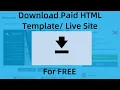 How to download source code of website Download paid html template for free Learn in 4 mins
