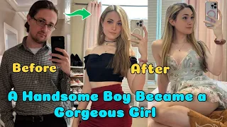 Male to Female Transition of a Handsome Boy to a Beautiful Girl MTF Transition Boy to Girl