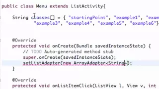 Android Application Development Tutorial 19 Setting up an ArrayAdapter