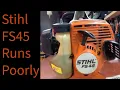 Stihl FS45 running poorly how to fix plus servicing