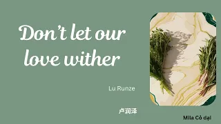 Engsub Pinyin 別讓愛凋落 Don T Let Our Love Wither 卢润泽 Lu Runze Hot Tiktok 