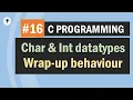 C Char Int datatypes with wrap-up behaviour Unsigned and signed modifiers