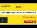 Checked Exception Unchecked Exception In Java Exception Handling Hindi