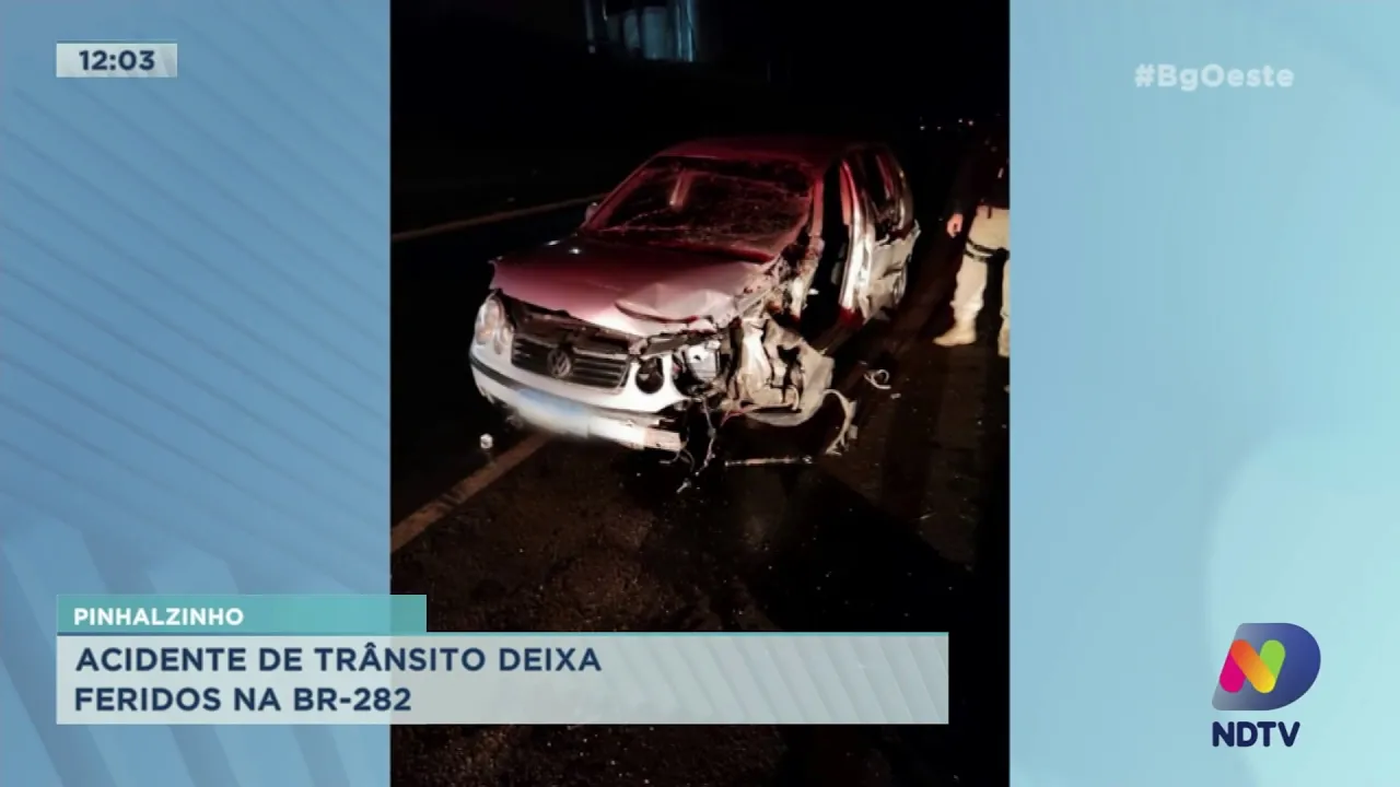 Pinhalzinho: Acidente de trânsito deixa feridos na BR-282