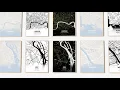 decorative minimalist map poster for wall art