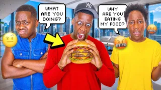 SAYING I’M NOT HUNGRY THEN EATING MY BOYFRIENDS BROTHER FOOD!!! *BAD IDEA*