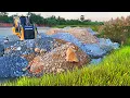 Lagu Perfectly Land Filling!! Process in Water Area! Skill Shantui Bulldozer Pushing Soil \u0026 Dump Trucks