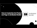 How to Customize the Product List Page in ZenBasket Builder
