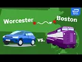 Train v car What s the fastest way to commute from Worcester to Boston