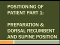 Positioning of Patient Part1 Preparation Dorsal Recumbent and Supine Position