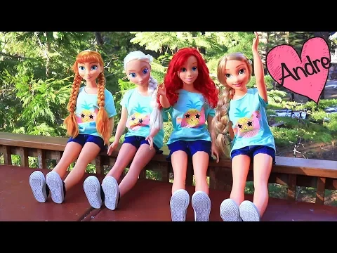 Download MP3 Elsa Anna Rapunzel y Ariel muñecas grandes van de excursión!!! Juguetes con Andre