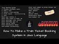 Train Ticket Booking using java language Java Language Project