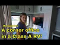 Dedicated office in a Fleetwood Class A RV