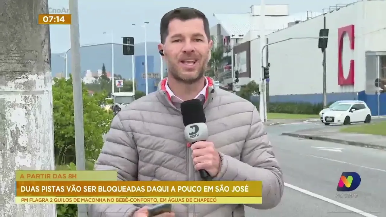 Tráfego de duas pistas da Beira-Mar de São José bloqueado nesta sexta-feira