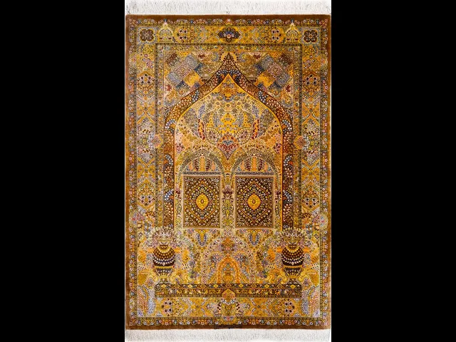 ジャリリ工房 神秘の祈祷壁文様 薄茶 100×151cm (ID18019)
