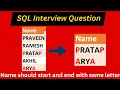 Employee Name starting and ending with same character SQL Interview Question Substr Like