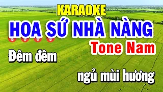 Karaoke Hoa Sứ Nhà Nàng Tone Nam ( Dm ) Nhạc Sống Hát Rất Hay | Trọng Hiếu Beat
