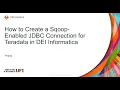 How to Create a Sqoop-enabled JDBC Connection for Teradata in Informatica DEI