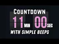 11 Min Flip Clock Countdown Timer with Simple Beeps Start End Sound Effects