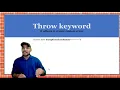 Throw keyword in java