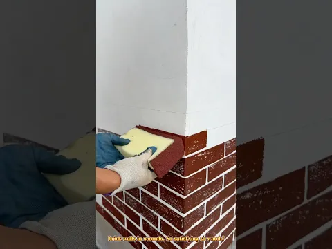 Fast DIY Brick Wall Painting Trick with Custom Sponge Tool #craft #works