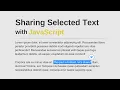 Share Selected Text with JavaScript