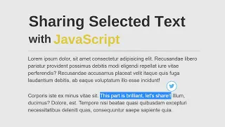 Share Selected Text with JavaScript