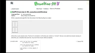 Java Practice It 2 18 pseudocodeWindow nested for loops pseudocode