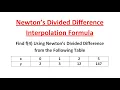 Newton s Divided Difference Interpolation formula l Numerical Methods l Divided Difference Formula