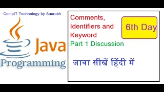Comments Identifiers and Keywords Rule in Java Part 1 Hindi java foundation and Tutorial day 6