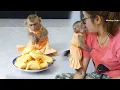 Lagu Cici Miss \u0026 Kisss Mum When Visitinq Home Again, She Enjoy Sweet Jackfruit