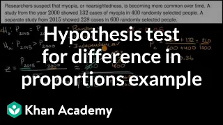 Hypothesis test for difference in proportions example AP Statistics Khan Academy