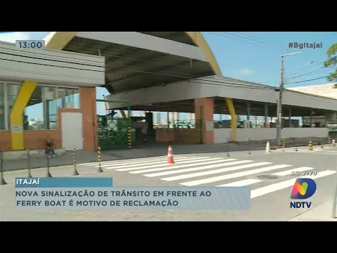 Nova sinalização de transito em frente ao ferry boat é motivo de reclamação