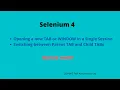 Selenium 4 - Open new tab and new window in a Single Session Switch from Parent Tab to Child Tab