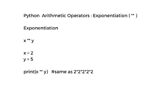Python Arithmetic Operators Modulus Exponentiation and Floor division
