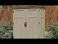 Suncast 54 Cubic Feet Vertical Storage Shed with Durable Plastic Construction for Outdoor Storage