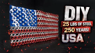 How I Made a 25 LB Steel American Flag (Step-by-Step DIY)  Welding ASMR