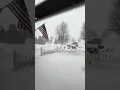 Snow piling up in Sister Bay