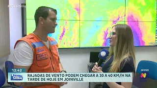 Defesa Civil alerta para rajadas de 40 km/h na tarde desta quinta em Joinville