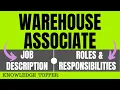 Warehouse Associate Job Description Warehouse Associate Duties and Responsibilities and Resume