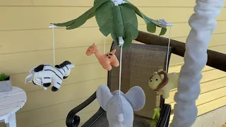 The Peanutshell Safari Animals Musical Crib Mobile