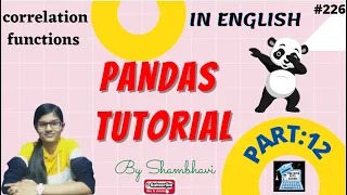 Pandas Tutorial Part 12 correlation function statistical function using pandas python pandas