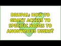 Drupal How to grant access to specific nodes to anonymous users 2 Solutions