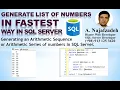 Generating Sequence of numbers In SQL Server
