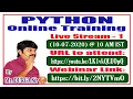 PYTHON Online Training Live Stream - 1 By Mr DURGA Sir