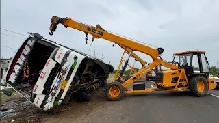 Passenger Bus Accident on NH Highway | Two Escort Hydra Pulling out together Early in the Morning