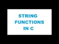 String functions in c programming