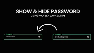 Show Hide Password Using Vanilla Javascript