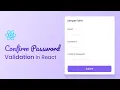 Password And Confirm Password Validation in React JS