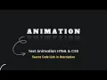 Create Text Shadow Animation Using HTML CSS Only